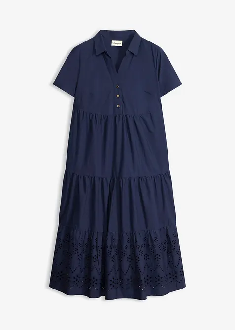 Tunika-Kleid aus reiner Baumwolle mit Lochstickerei, bonprix