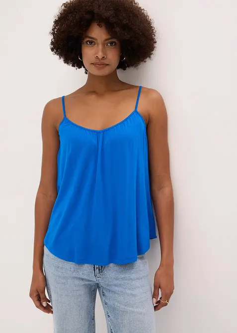 Top &agrave; fines bretelles en viscose fluide, bonprix