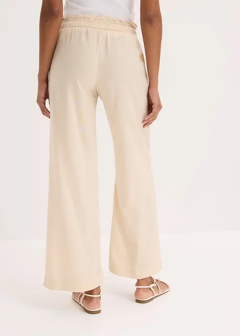 Palazzo-Hose aus luftigem Leinen-Mix, bonprix