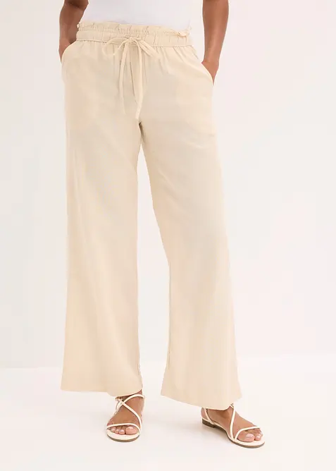 Palazzo-Hose aus luftigem Leinen-Mix, bonprix