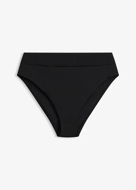 schnell trocknende Highwaist-Bikinihose mit h&ouml;herem Beinausschnitt, bonprix