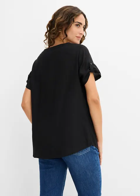 Blouse en viscose &agrave; manches courtes, bonprix
