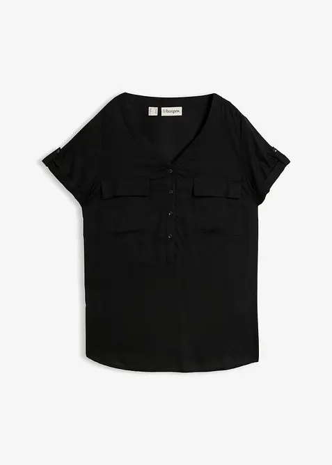 Blouse en viscose &agrave; manches courtes, bonprix