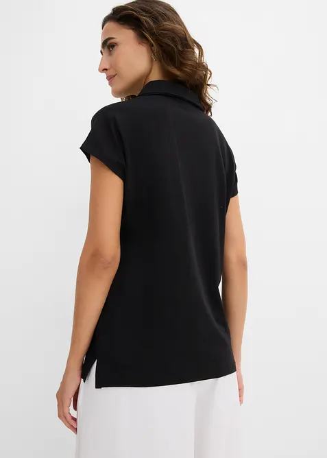 Shirt mit offenem Polokragen, bonprix