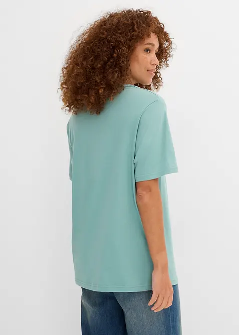 Lot de 5 T-shirts longs et amples &agrave; col V, bonprix