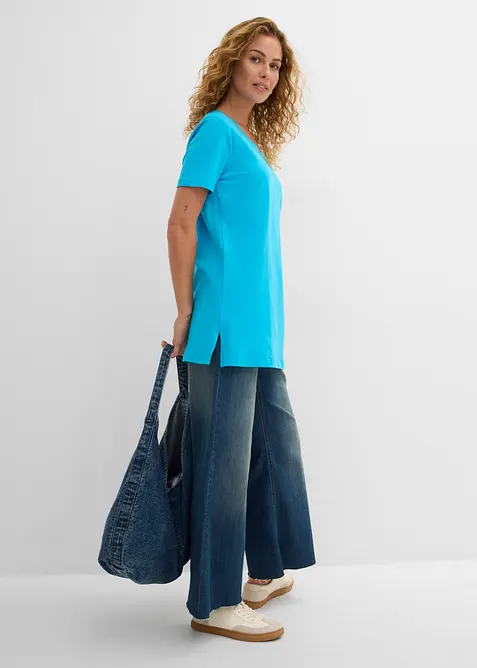 Lot de 2 T-shirts longs col V, bonprix