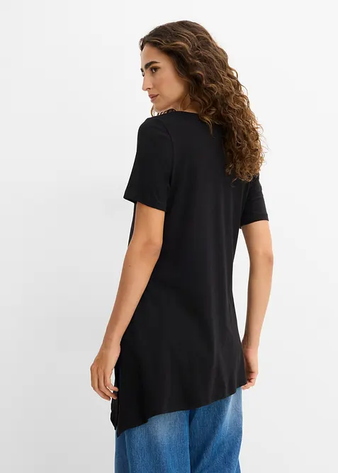 Asymetrisches Longshirt aus Baumwoll-Viskose-Mischung, bonprix