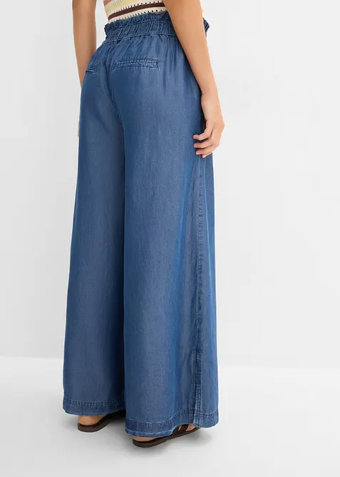 Pantalon palazzo, bas de jambes fendus, longueur 7/8, bonprix