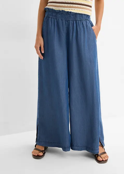 Pantalon palazzo, bas de jambes fendus, longueur 7/8, bonprix