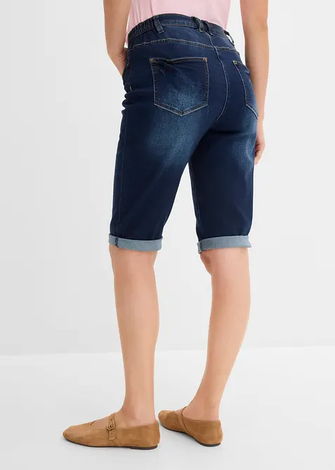 Bermuda en jean, taille mi-haute &eacute;lastiqu&eacute;e, bonprix