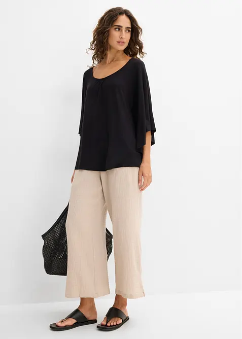 T-shirt en viscose &agrave; manches chauve-souris, bonprix