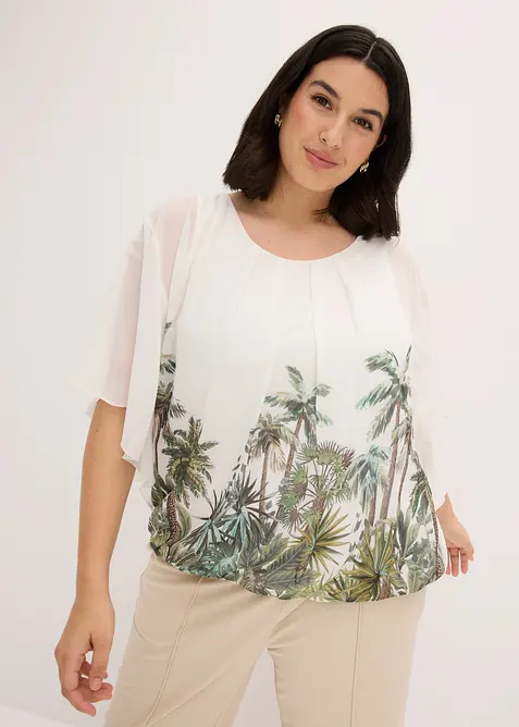 Blouse en mousseline avec top int&eacute;gr&eacute;, bonprix
