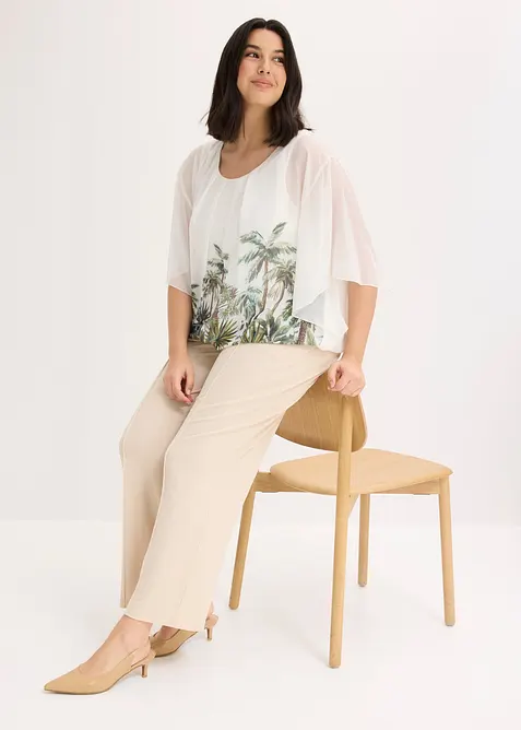 Blouse en mousseline avec top int&eacute;gr&eacute;, bonprix
