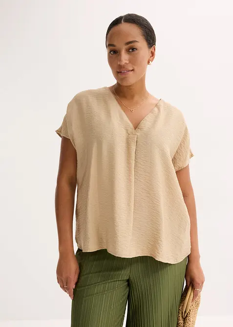 Blouse fluide en viscose m&eacute;lang&eacute;e, bonprix