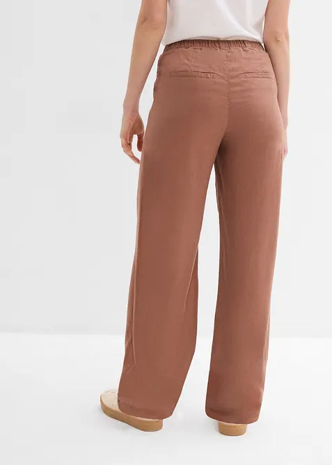 Pantalon palazzo en lin m&eacute;lang&eacute;, bonprix