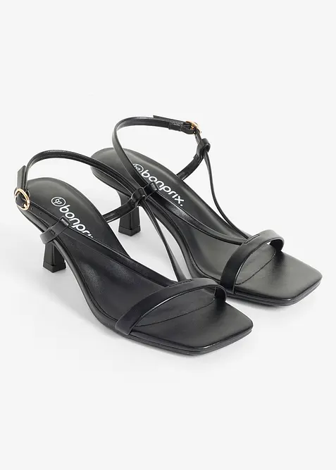 Sandales &agrave; talon et lani&egrave;res, bonprix