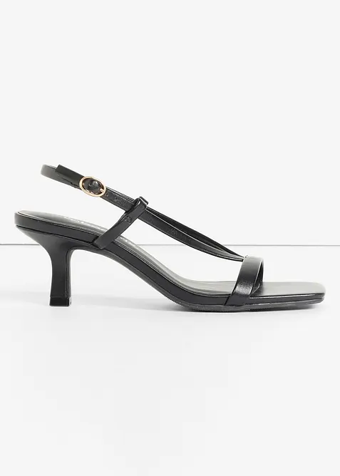 Sandales &agrave; talon et lani&egrave;res, bonprix