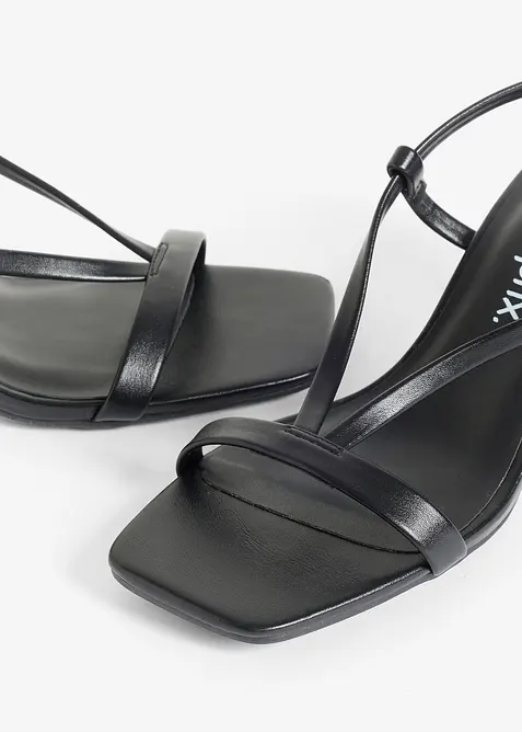 Sandales &agrave; talon et lani&egrave;res, bonprix