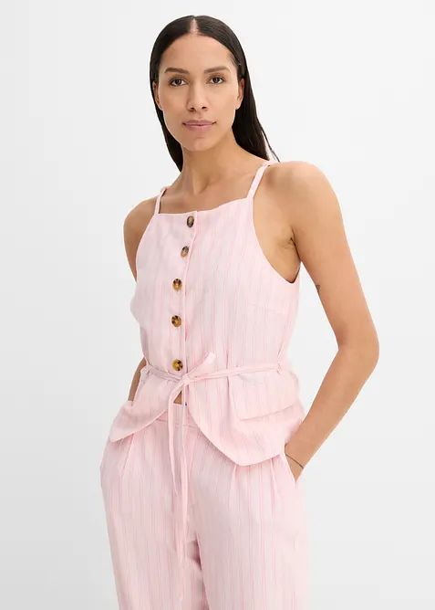 Blazer sans manches en lin m&eacute;lang&eacute;, bonprix