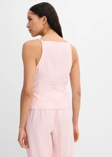 Blazer sans manches en lin m&eacute;lang&eacute;, bonprix