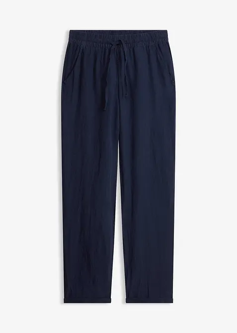 Leinenhose mit Elastik-B&uuml;ndchen, bonprix