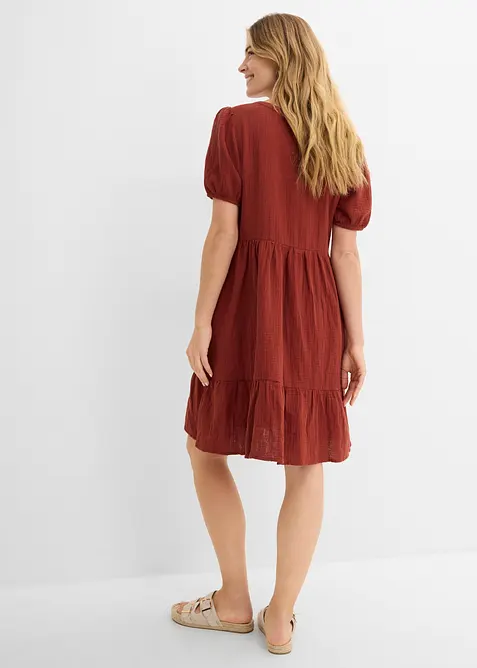Oversized-Kleid aus Baumwoll-Musselin, bonprix