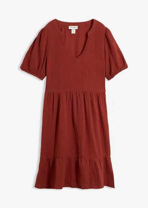 Oversized-Kleid aus Baumwoll-Musselin, bonprix