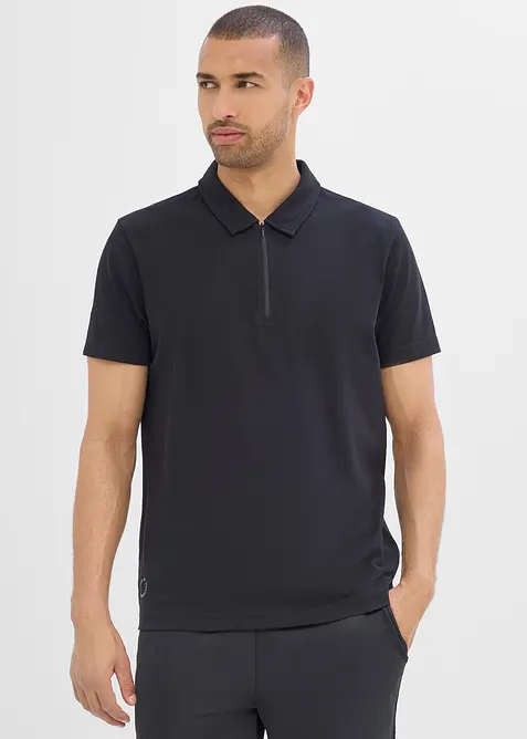 Polo de sport &agrave; col zipp&eacute; pour homme, s&eacute;chage rapide, bonprix