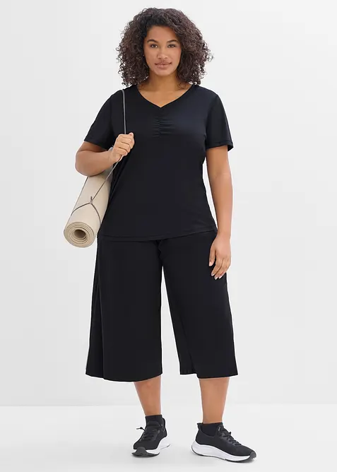 Ultraleichte Sport-Culottes mit Zierfalten, schnelltrocknend, bonprix
