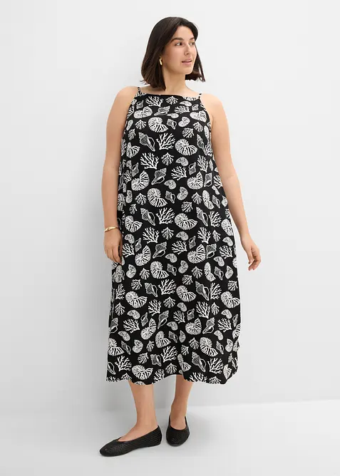 Midikleid in All-Over-Print aus Viskose-Mix, bonprix
