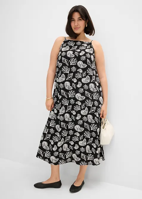 Midikleid in All-Over-Print aus Viskose-Mix, bonprix