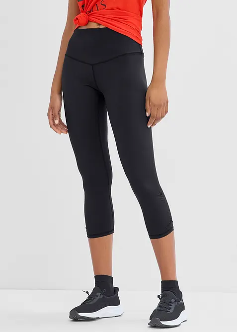 Ultraleichte Sport-Capri-Leggings mit Raffung, schnelltrocknend, bonprix