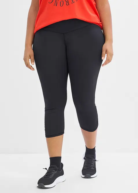 Legging de sport corsaire ultra l&eacute;ger, &agrave; fronces, s&eacute;chage rapide, bonprix