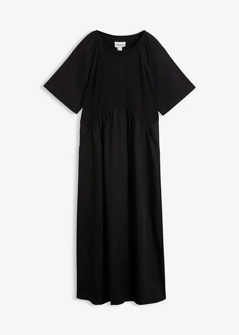 Midikleid mit Warenmix aus reiner Baumwolle, bonprix