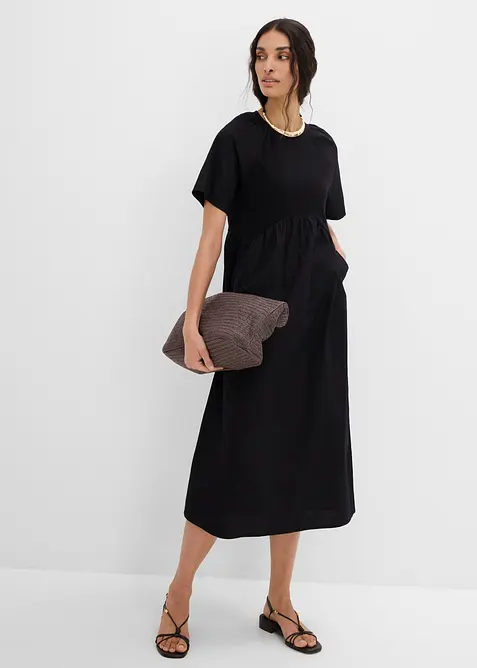 Midikleid mit Warenmix aus reiner Baumwolle, bonprix