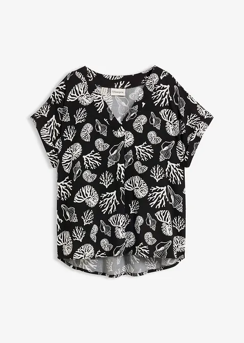 Blouse fluide &agrave; manches courtes, bonprix
