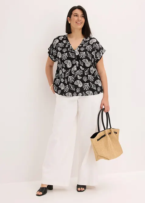 Blouse fluide &agrave; manches courtes, bonprix