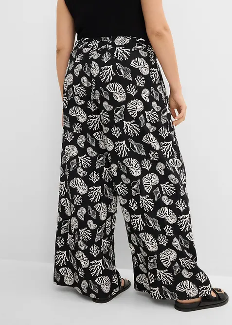 Pantalon large &agrave; pinces en viscose m&eacute;lang&eacute;e, bonprix