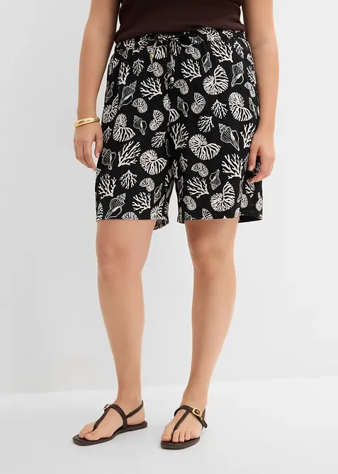 Short en viscose m&eacute;lang&eacute;e &agrave; taille &eacute;lastiqu&eacute;e, bonprix