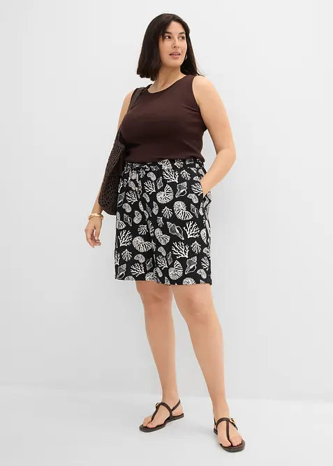 Short en viscose m&eacute;lang&eacute;e &agrave; taille &eacute;lastiqu&eacute;e, bonprix