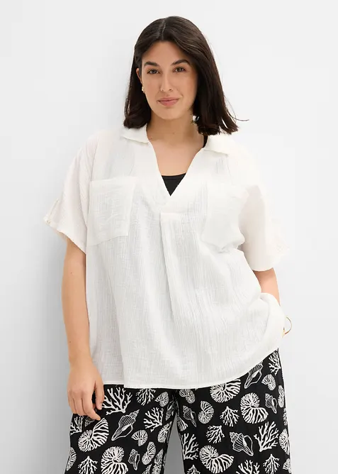 Blouse en gaze de coton douce, bonprix