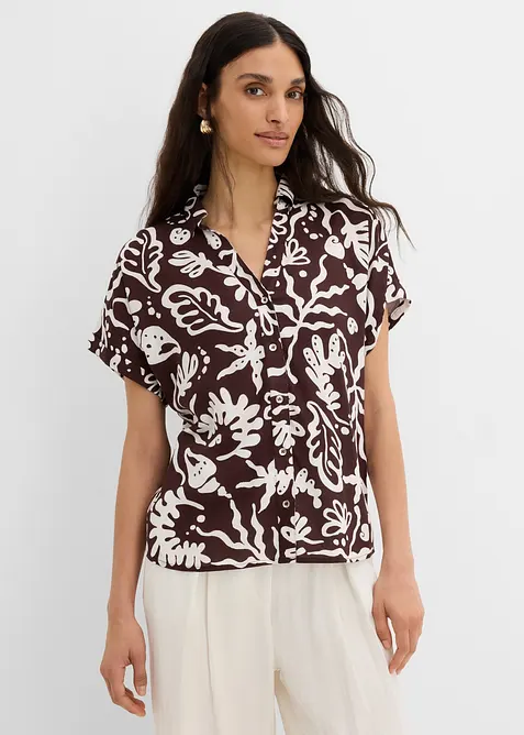 Hemdbluse aus flie&szlig;ender Viskose, bonprix