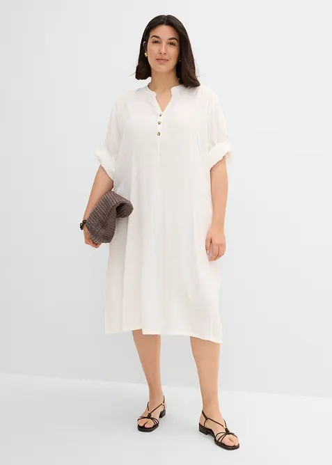 Midikleid aus Leinen-Mix, bonprix