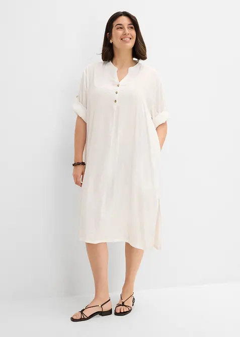 Midikleid aus Leinen-Mix, bonprix