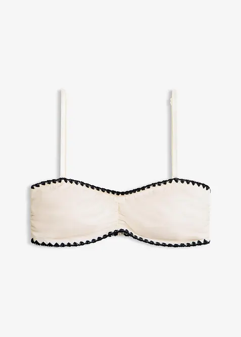 Haut de maillot bandeau orn&eacute; d&rsquo;une broderie, bonprix