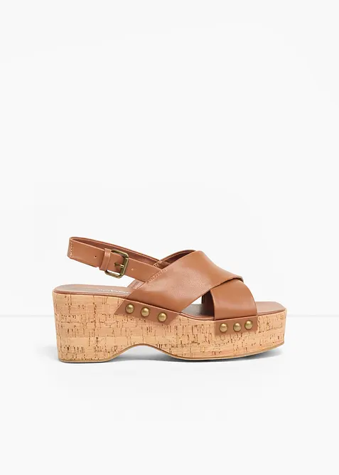 Keilsandaletten in Kork-Optik, bonprix