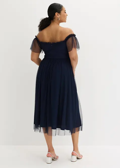 Robe longue en tulle d&eacute;licat, bonprix