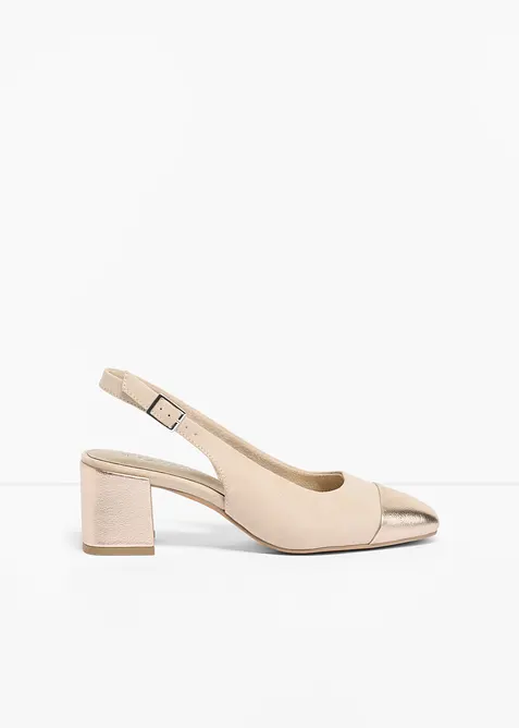 Escarpins slingback Marco Tozzi &agrave; talon carr&eacute;, Marco Tozzi