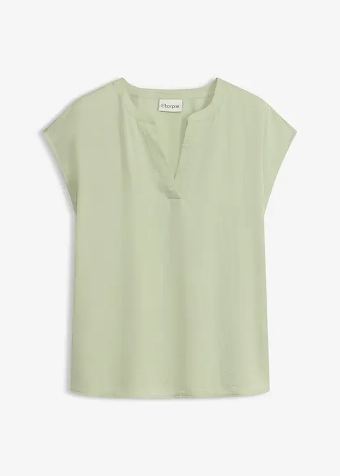 Lockere Satin-Kurzarmtunika mit &uuml;berschnittenen Schultern, bonprix