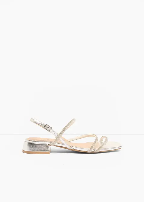 Riemchensandalen mit Glitzersteinen, bonprix